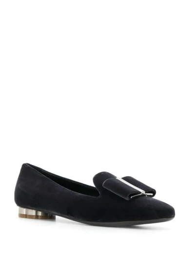 Shop Ferragamo Flower Heel Pumps In Black