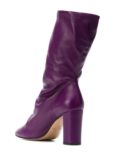Shop Marc Ellis Slouchy Creased Boots - Purple