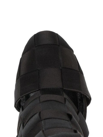 Shop Marco De Vincenzo Woven Satin Boots In Black