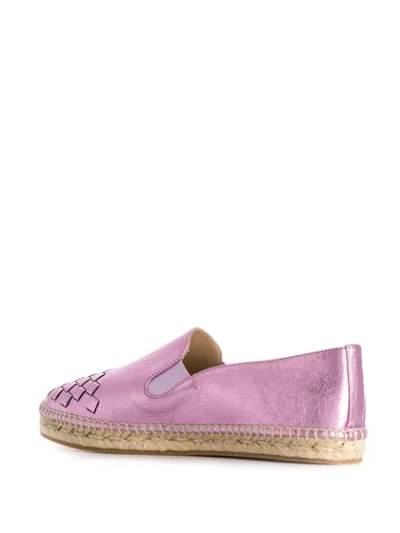 Shop Bottega Veneta Intrecciato Weave Espadrilles In Pink