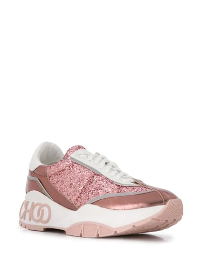 Shop Jimmy Choo Raine Glitter Sneakers In Pink