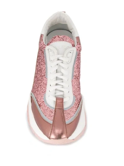 Shop Jimmy Choo Raine Glitter Sneakers In Pink