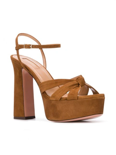 Shop Aquazzura Chunky Platform Sandals In Brown