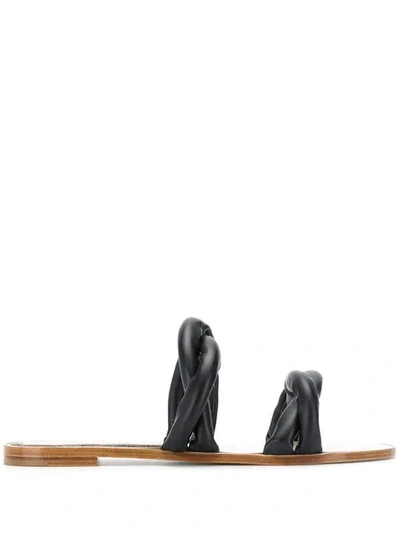 Shop Francesca Bellavita Mashmellow Flat Sandals In Black