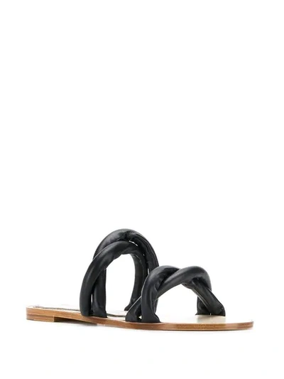 Shop Francesca Bellavita Mashmellow Flat Sandals In Black