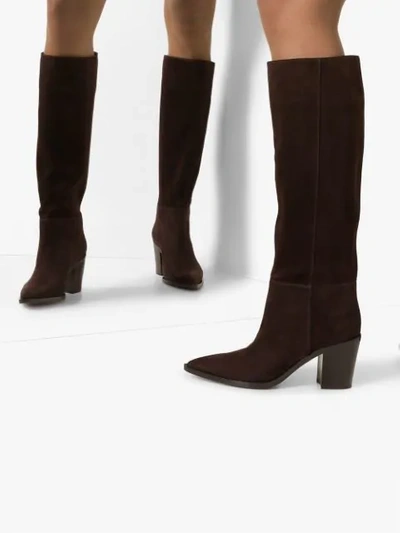 Shop Gianvito Rossi Slouch 70mm Knee-high Boots In Brown