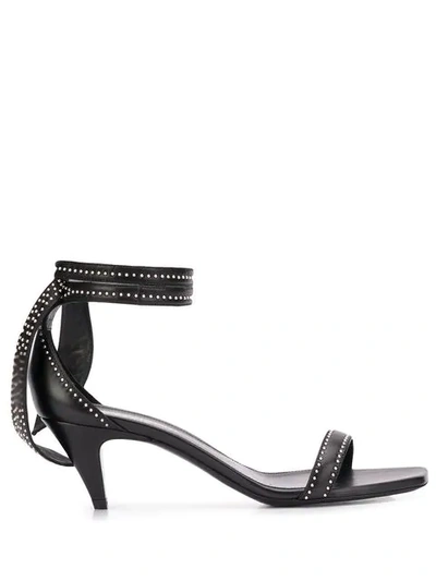 Shop Saint Laurent Studded Charlotte Sandals In Black