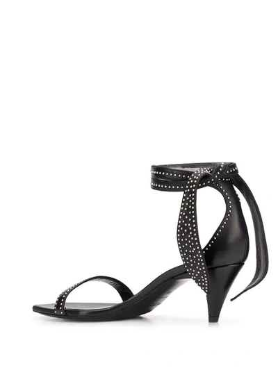 Shop Saint Laurent Studded Charlotte Sandals In Black