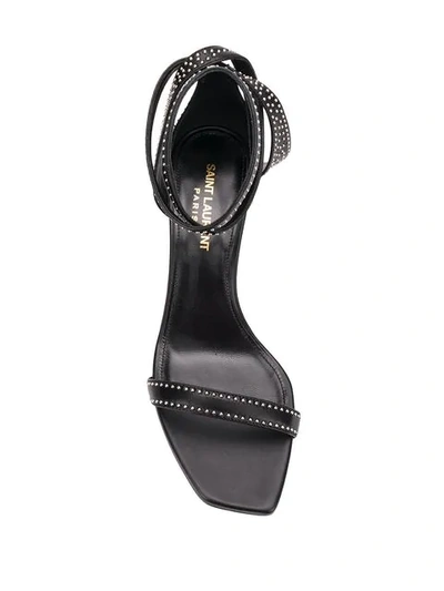 Shop Saint Laurent Studded Charlotte Sandals In Black