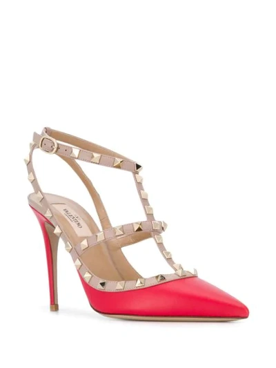 VALENTINO VALENTINO GARAVANI ROCKSTUD CAGED 100MM PUMPS - 红色