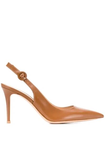 Shop Gianvito Rossi Slingback Pumps In Brown