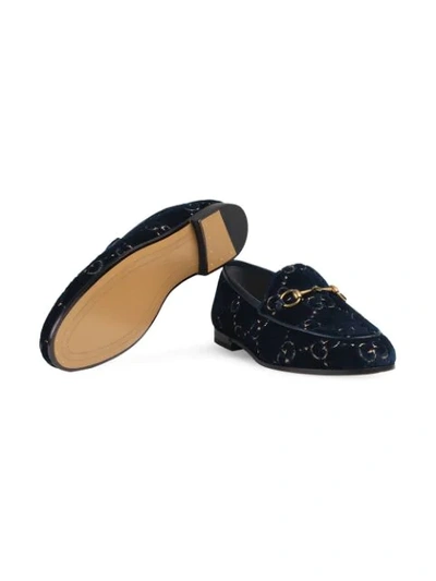 Shop Gucci Jordaan Gg Velvet Loafer In Blue