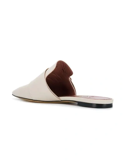 Shop Bally Buckled Front Mules In Neutrals