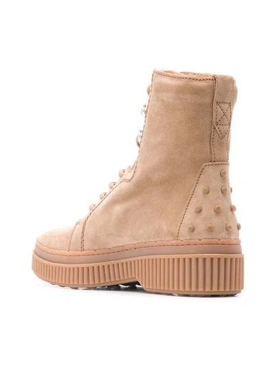 Shop Tod's Military Boots In Neutrals