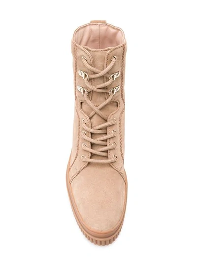 Shop Tod's Military Boots In Neutrals