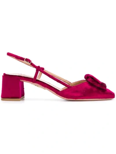 Shop Aquazzura Low Heel Sandals In Pink