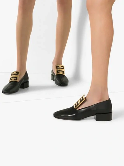 Shop Givenchy 4g Loafers - Black