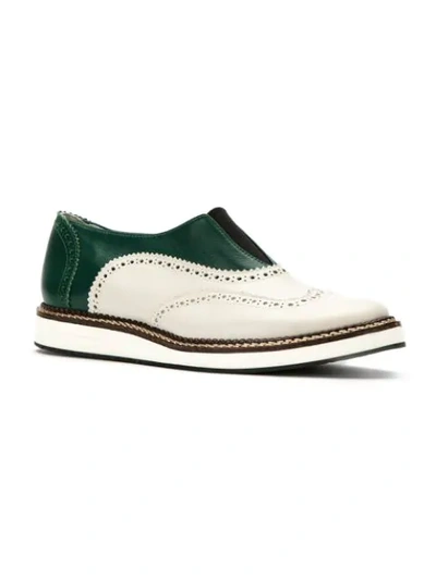 MARA MAC LEATHER BROGUES - 绿色