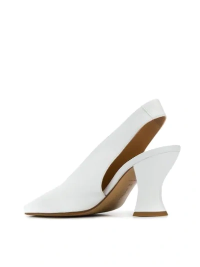 Shop Bottega Veneta Open Back Heels In 9122 White