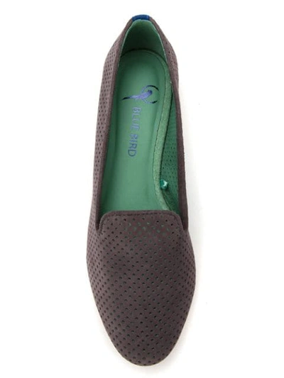 perforated suede loafers