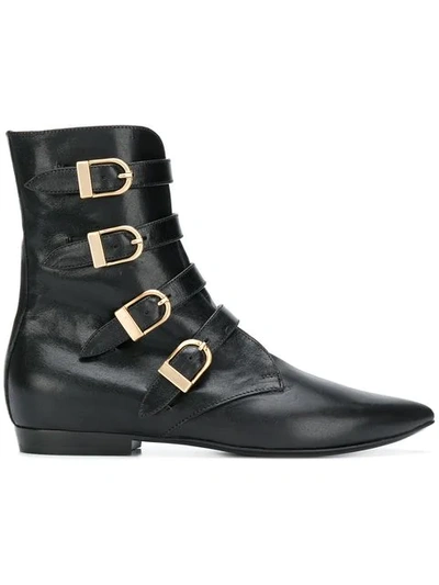 Shop Philosophy Di Lorenzo Serafini Buckled Mid-calf Boots - Black
