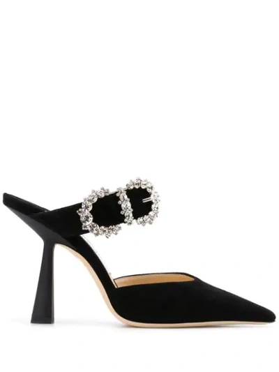 Shop Jimmy Choo Smokey 100mm Embellished Buckle Pumps In Black