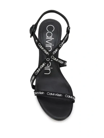 Shop Calvin Klein Logo Wedges In Black