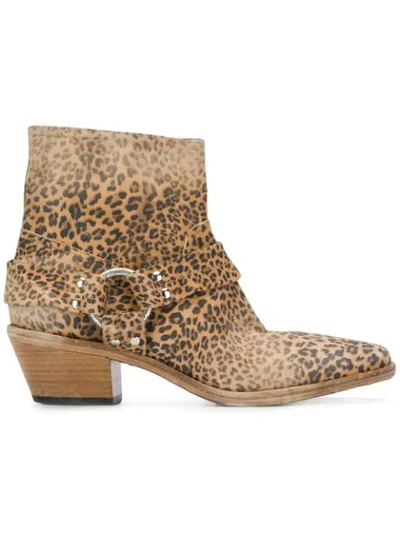Shop Golden Goose Leopard Print Western Boots In Brown