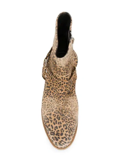 Shop Golden Goose Leopard Print Western Boots In Brown