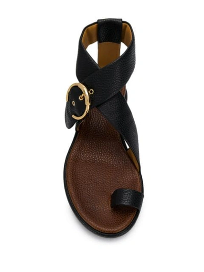 Shop Chloé Buckle Detail Sandals - Black