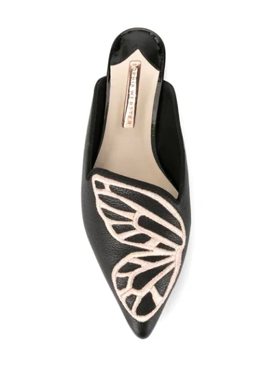 SOPHIA WEBSTER EMBROIDERED BUTTERFLY WING MULES - 黑色