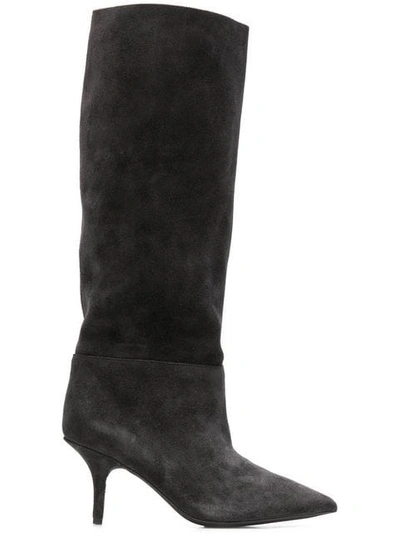 Shop Yeezy Knee-high Boots In Grey
