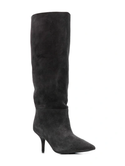 Shop Yeezy Knee-high Boots In Grey