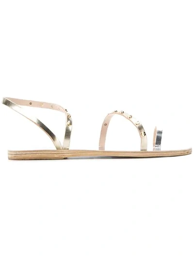 Shop Ancient Greek Sandals Studded Strap Sandals In Metallic