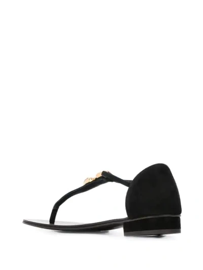 Shop Giuseppe Zanotti Pendant T-bar Sandals In Black