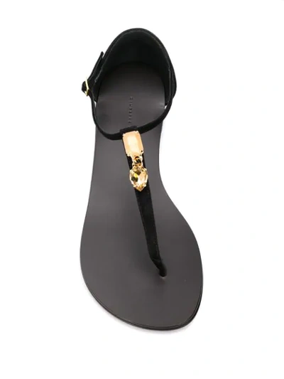 GIUSEPPE ZANOTTI PENDANT T-BAR SANDALS - 黑色