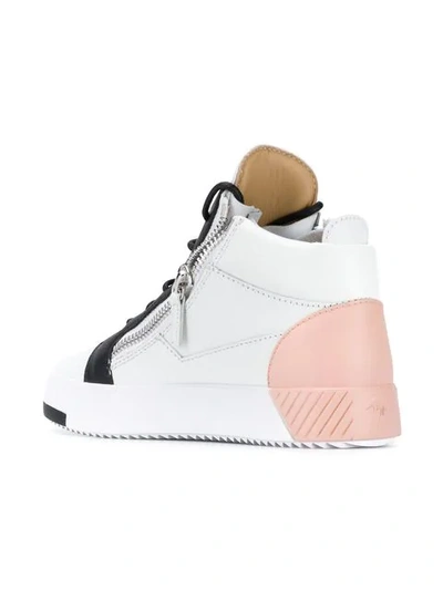 GIUSEPPE ZANOTTI DESIGN LACE-UP HIGH TOP SNEAKERS - 白色