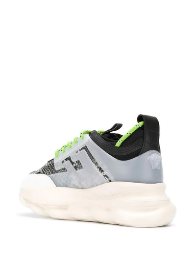 Shop Versace Chain Reaction Sneakers In Grey