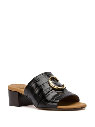 Shop Chloé Block Heel Sandals In 001 Black