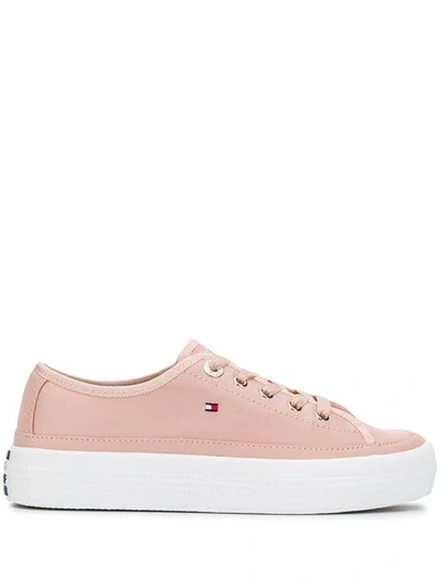 Shop Tommy Hilfiger Low-top Canvas Sneakers In Pink