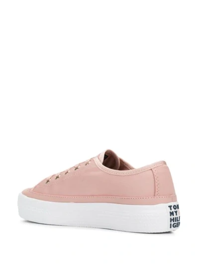 Shop Tommy Hilfiger Low-top Canvas Sneakers In Pink