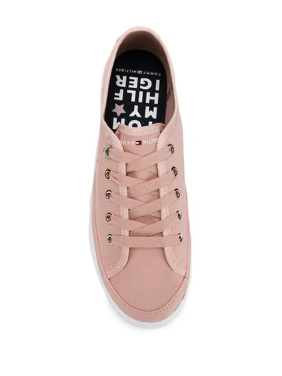 Shop Tommy Hilfiger Low-top Canvas Sneakers In Pink