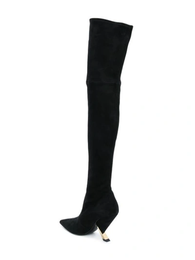 Shop Casadei Over The Knee Boots - Black