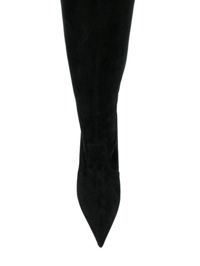 Shop Casadei Over The Knee Boots - Black