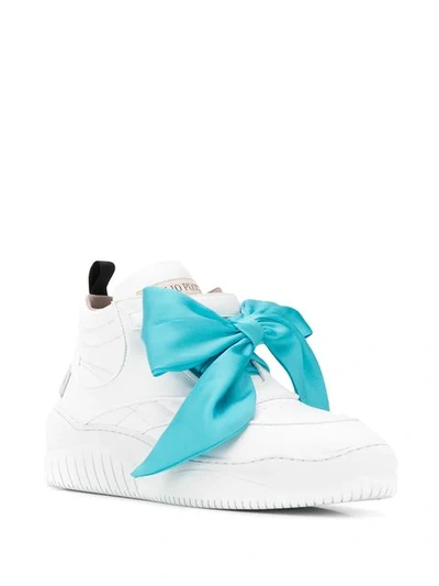 Shop Emilio Pucci Scarf-embellished Sneakers In White