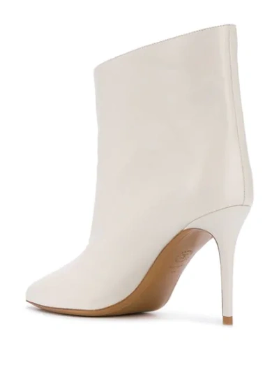 Shop Alexandre Vauthier Asymmetric Ankle Boots In White