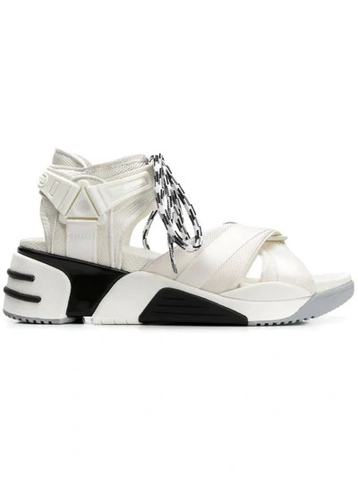 Shop Marc Jacobs Somewhere Sport Sandal Sneakers In 101 White Multi