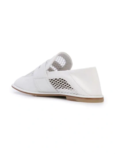 Shop Agl Attilio Giusti Leombruni Mesh Panel Loafers In White