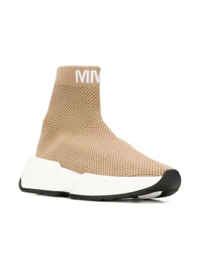 Shop Mm6 Maison Margiela Sock Runner Sneakers In Neutrals