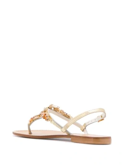 Shop Fabio Rusconi Crystal Embellished Sandals - Gold